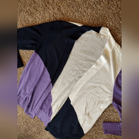 Chicos Ella Colorblock Open Front Long Sleeve Cardigan NWOT - Picture 5 of 12